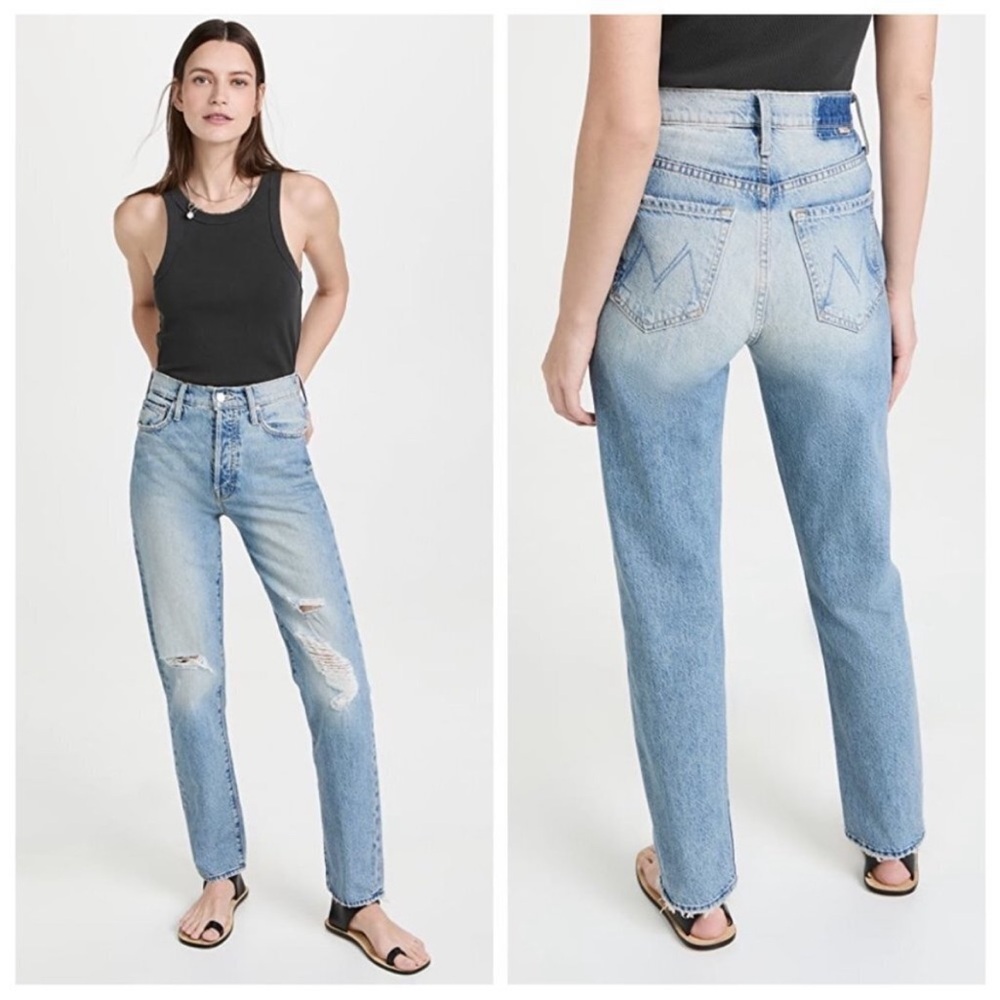 Mother Huffy Skimp Jeans Hotter on Other Side New 25 Straight Leg